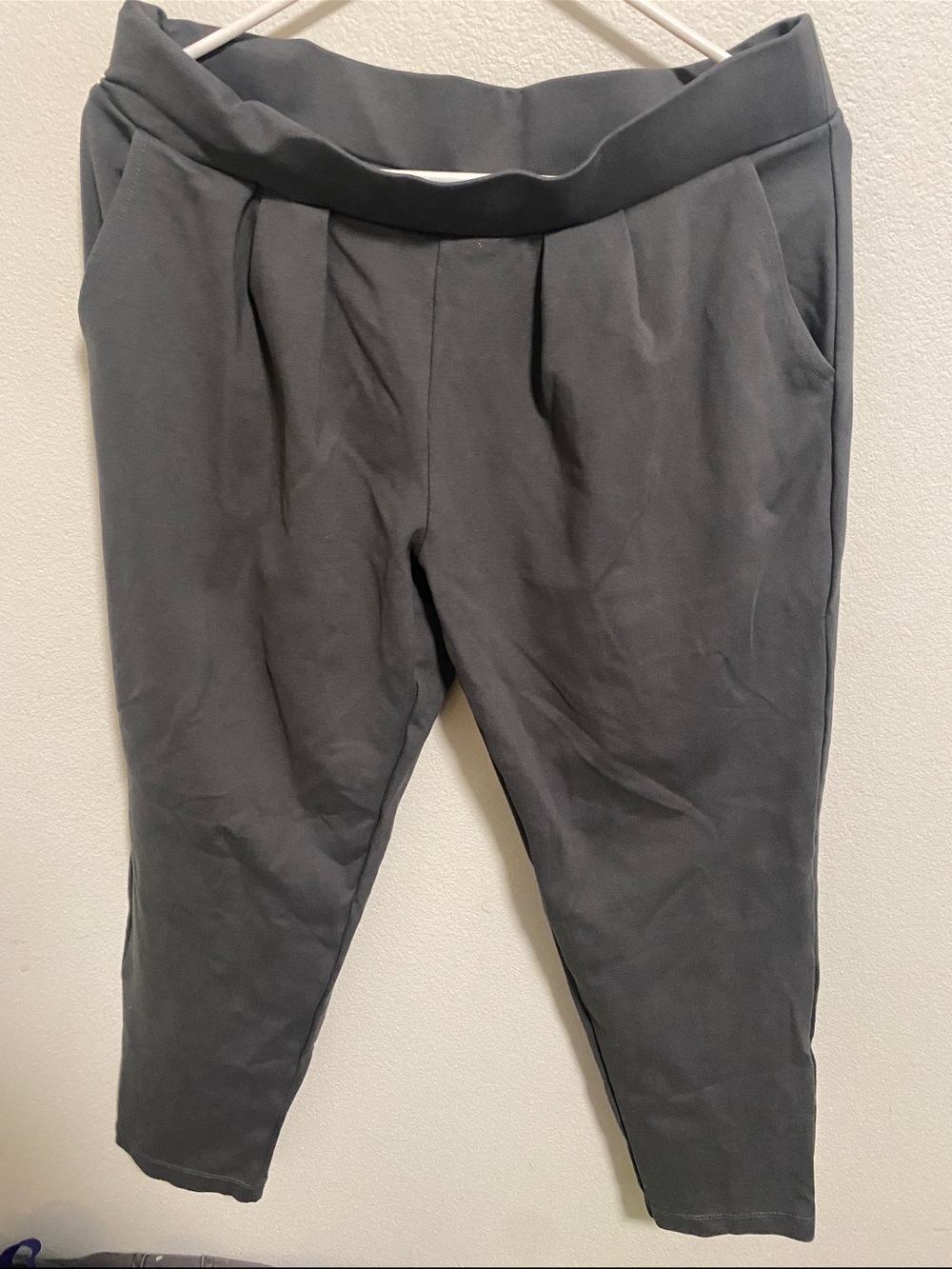 Modern Ambition Gray Pleated Jogger Pants with Elastic Waist Size Large